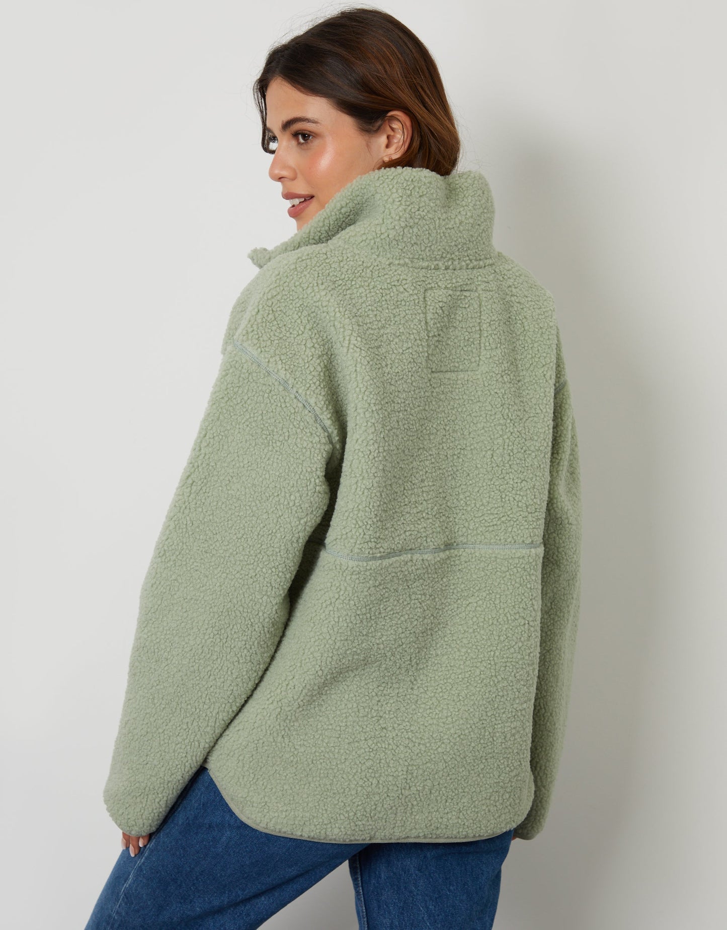 Women's Sage Half Zip Borg Fleece